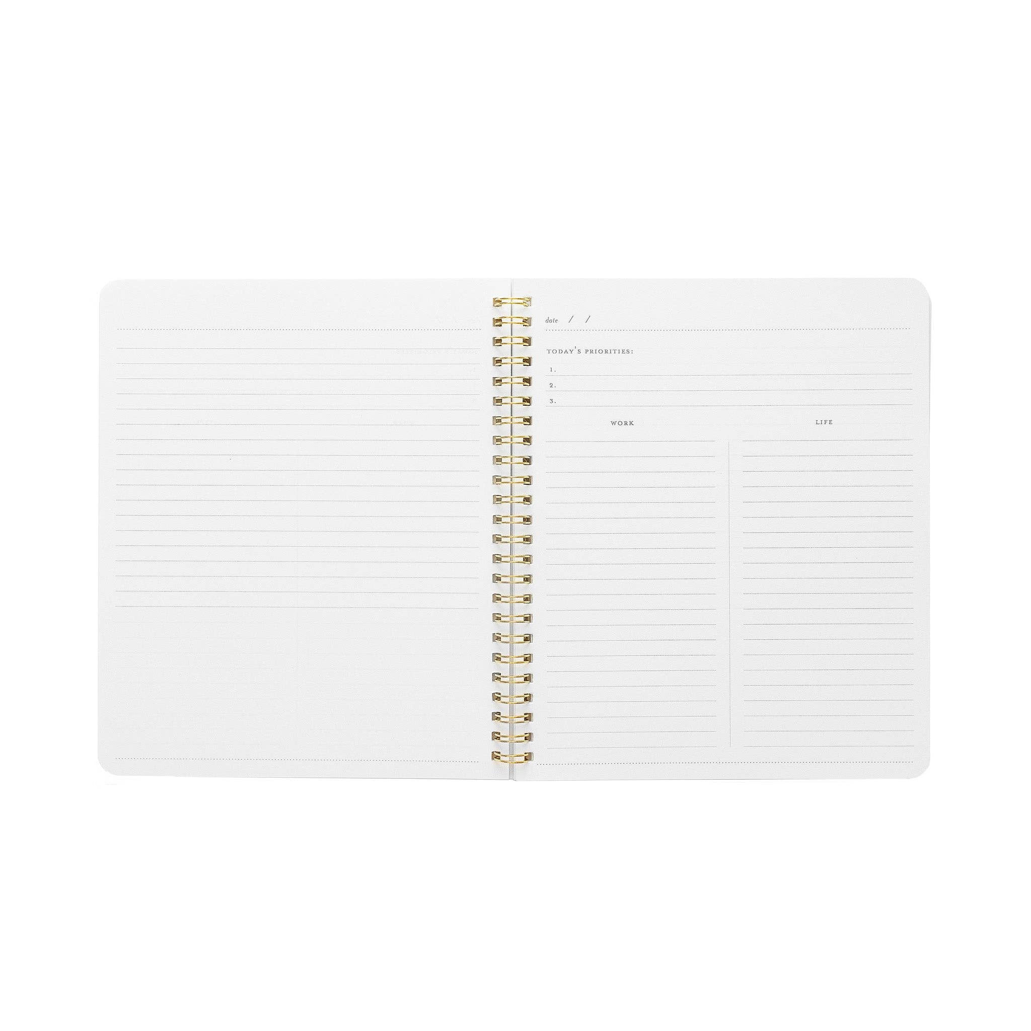 Sugar Paper – wholesale Notebook – Work/Life Notebook, Grey Stripe | Guided Notebook1