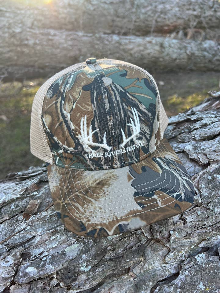 Classic Whitetail Rack - Trucker Snapback - Realtree Camo for wholesale by Three Rivers Hat Co.