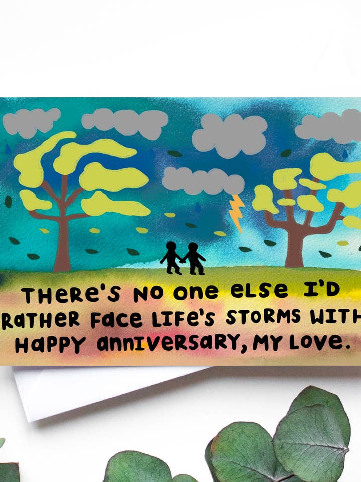 niemand anders met wie ik liever de stormen van het leven trotseer - Wenskaart voor wholesale door One Lane Road