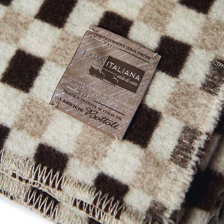 Bottoli - Wholesale Bedding Blanket - Single bed blanket LANAITALIANA - 100% Virgin Merino Wool - Lady 3 natural colors2