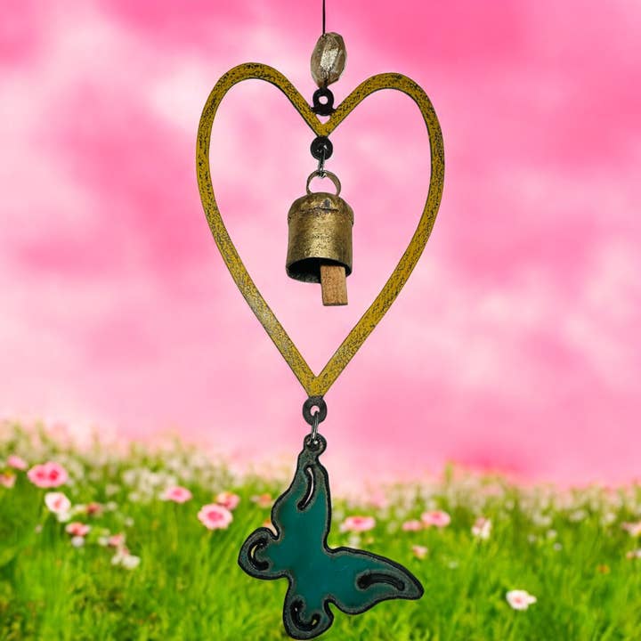 Cute Butterfly Wind Chime Southwestern nature store gifts for wholesale by Iron Jewel