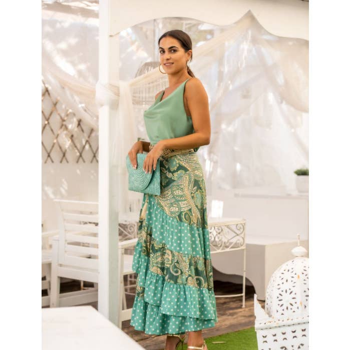 CAPRI POLKA DOTS SAREO SUNSET & MOON SKIRT for wholesale by Káhyra