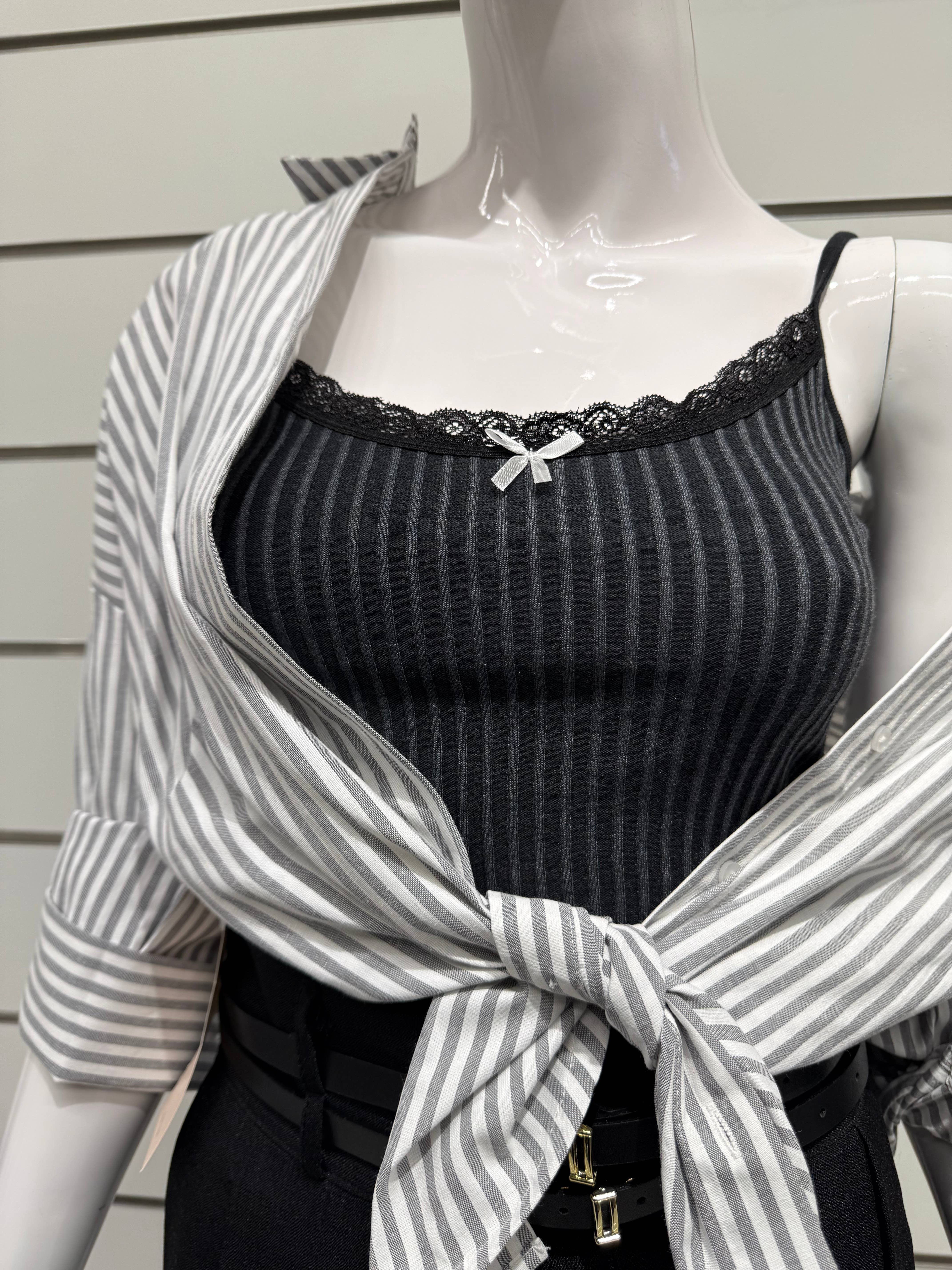 Chilli Girl Collection – wholesale Camisole – Dam – Ribbade linnen med spetsdetaljer11