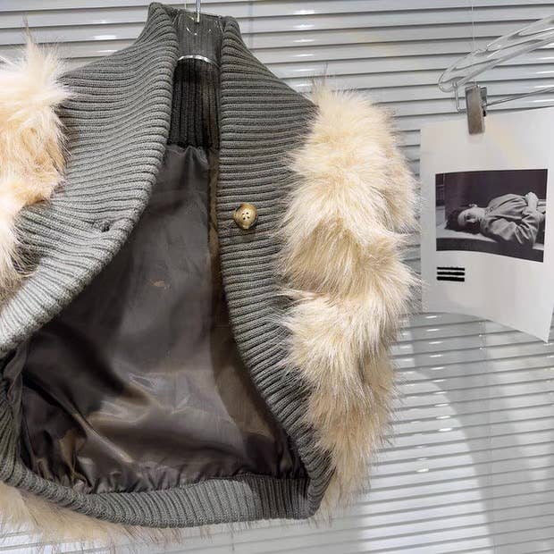 Color as pictures VE21 Eco Faux Fur Knit Vest – Street Style Winter Layer for wholesale on Faire2