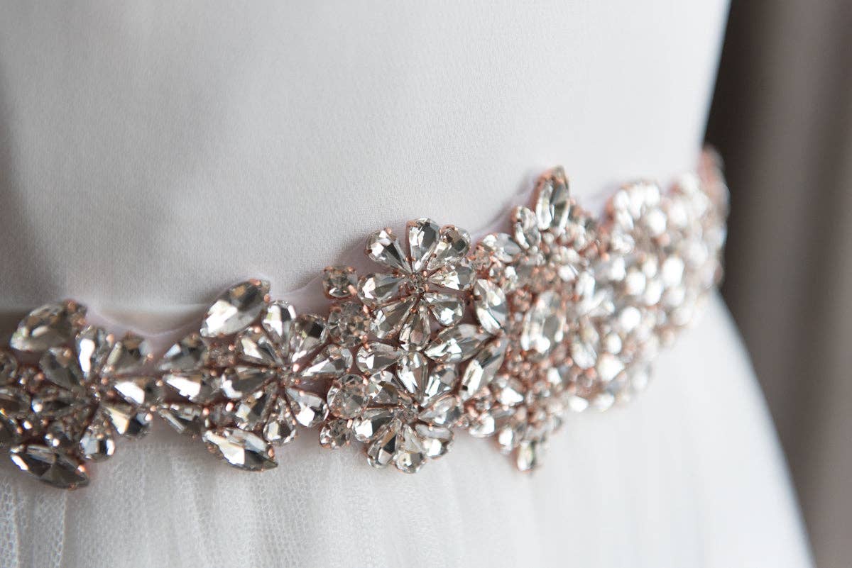 Brides and Belts - Wholesale Belt - Women's - Jayda Rose Gold Crystal Wedding Belt12