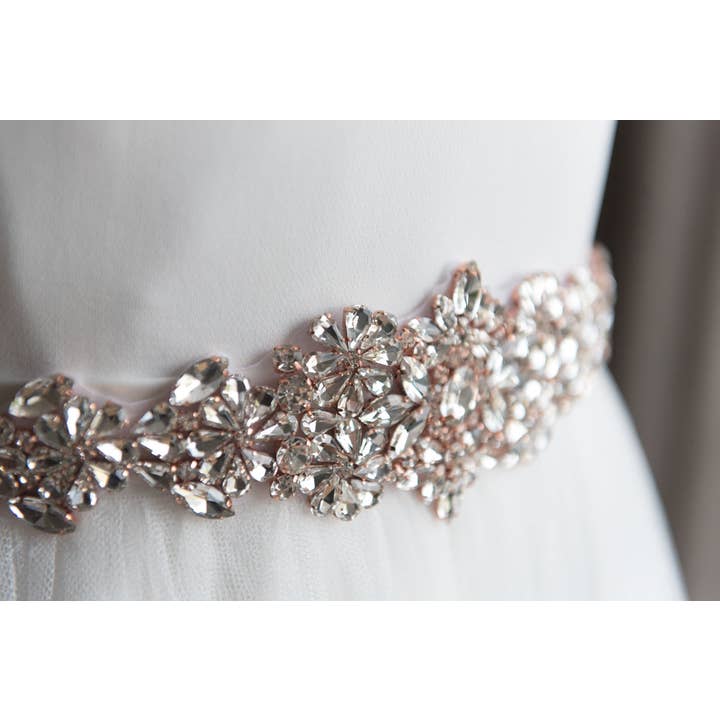 Brides and Belts - Wholesale Belt - Women's - Jayda Rose Gold Crystal Wedding Belt12