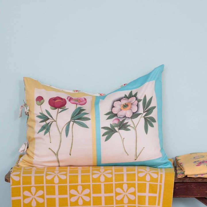 Lazybones – wholesale Örngott – Pionörngott set *ekologisk bomull