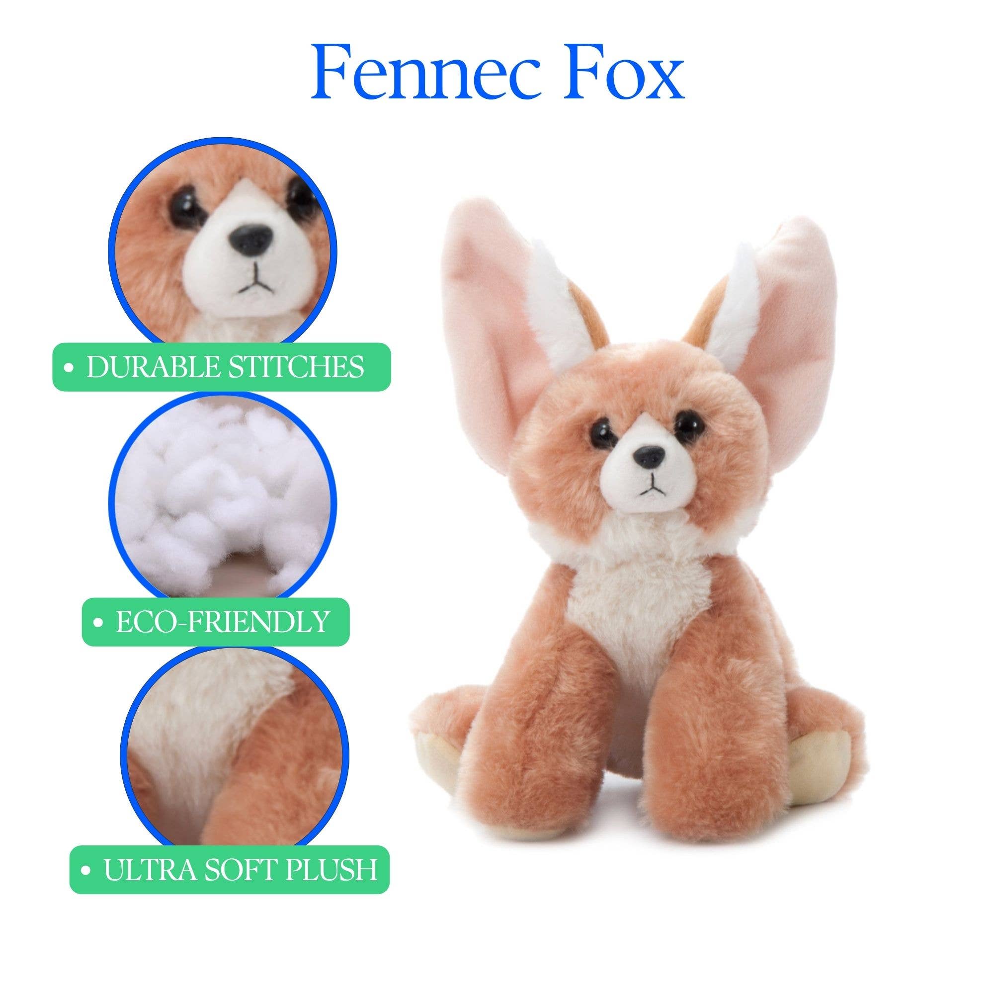 The Petting Zoo - Wholesale Stuffed/Plush Toy - Kids & Baby - 9" (20cm) Wild Onez Fennec Fox3