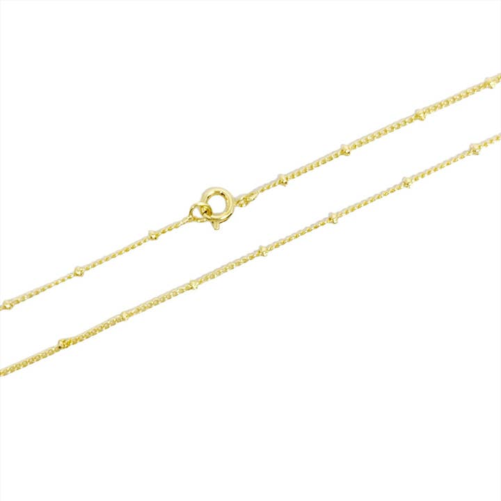 GoldFi - Wholesale Link & Chain Necklace - 18k Gold Filled 1mm Satellite Chain Available in 16", 18", 2