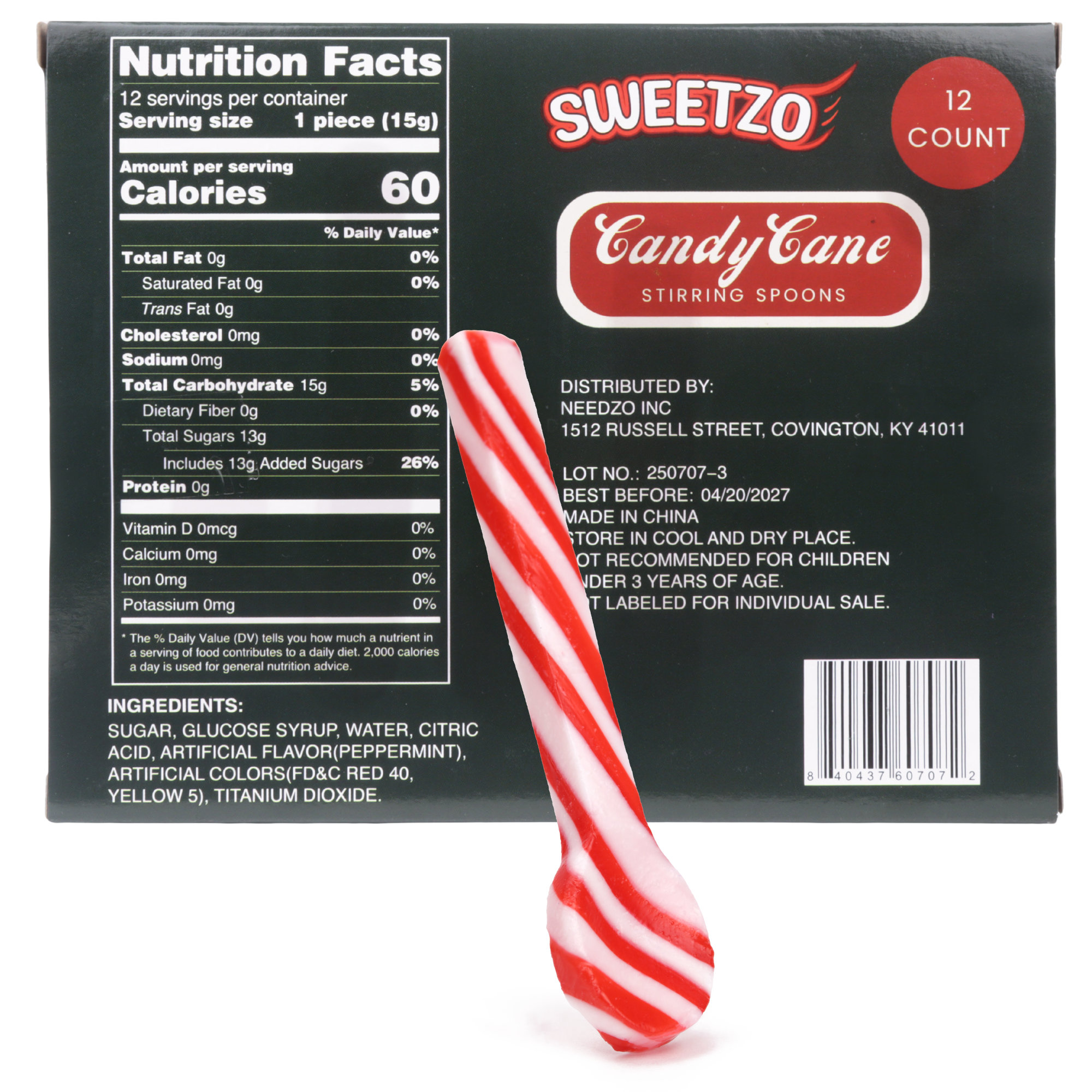 Needzo Inc - Wholesale Candy Cane - Christmas Candy Cane Spoons, Hot Cocoa Drink Stirrers, 12 Ct1