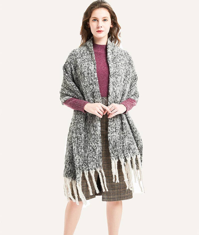 Dipped Shop - Wholesale Scarf - Women's - Solid Color Simple Tessel Scrves DPKS122016