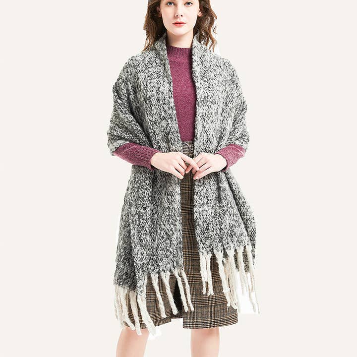 Dipped Shop - Wholesale Scarf - Women's - Solid Color Simple Tessel Scrves DPKS122016