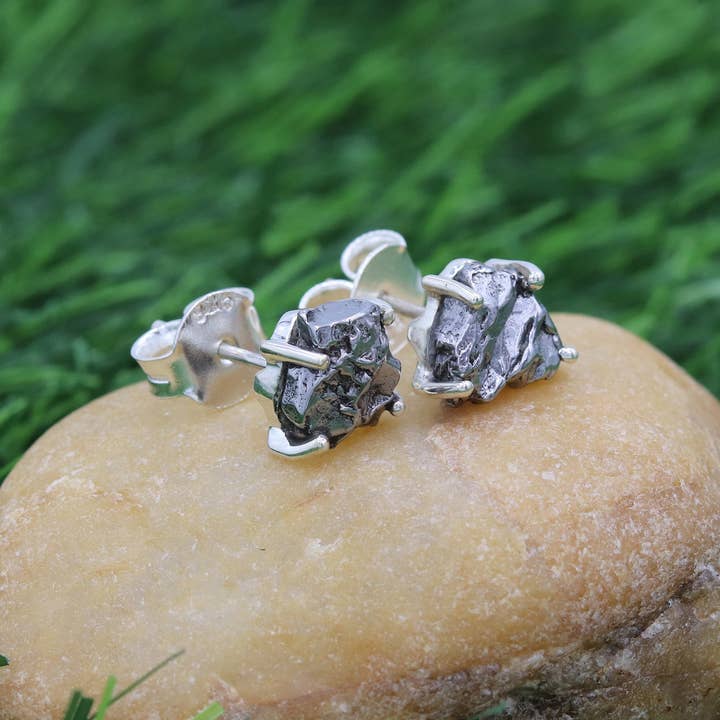Jay Jools - Wholesale Stud/Post Earrings - Meteorite Stud Earrings: 925 Silver Unique Space Jewelry8