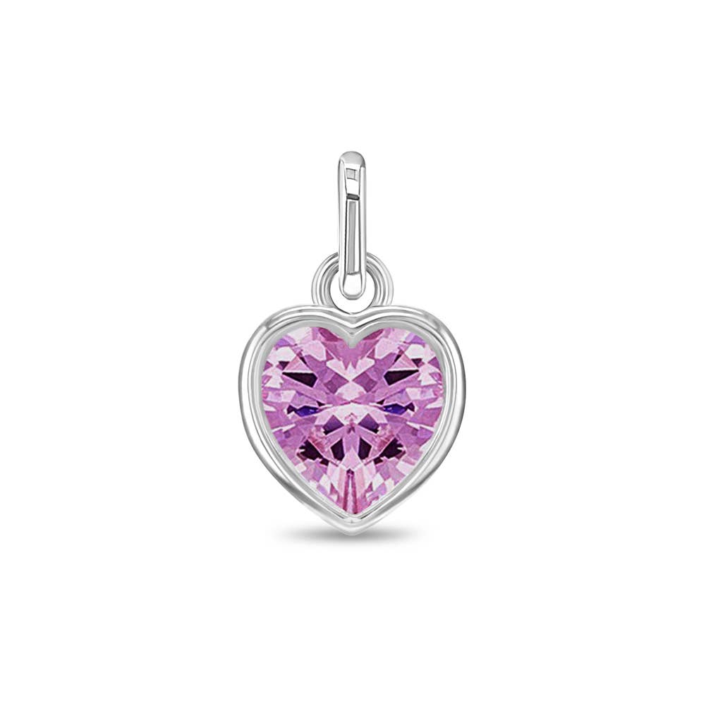 In Season Jewelry – wholesale Individual charm/pendant – Birthstone Heart Charm for Charm Bracelet - Sterling Silver19