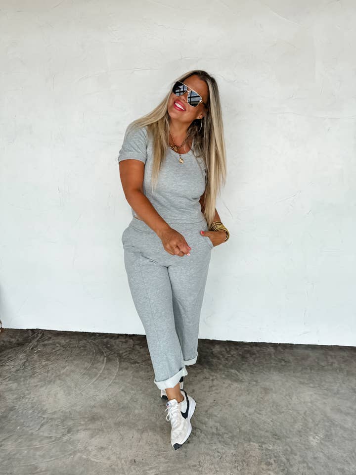 BLAKELEY - Wholesale Lounge Set - Women's - STAY IN CROP PANT SET