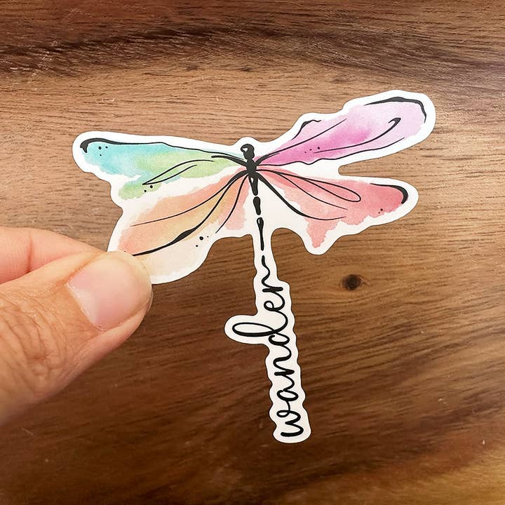 Autocollant libellule aquarelle | Wanderlust | Imperméable pour la vente par Missional Merch