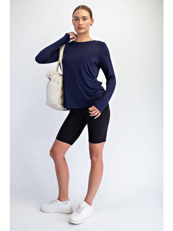Sunday Morning - Wholesale T-shirt – women's - T710037-Basic Long Sleeve Viscose Modal Top29