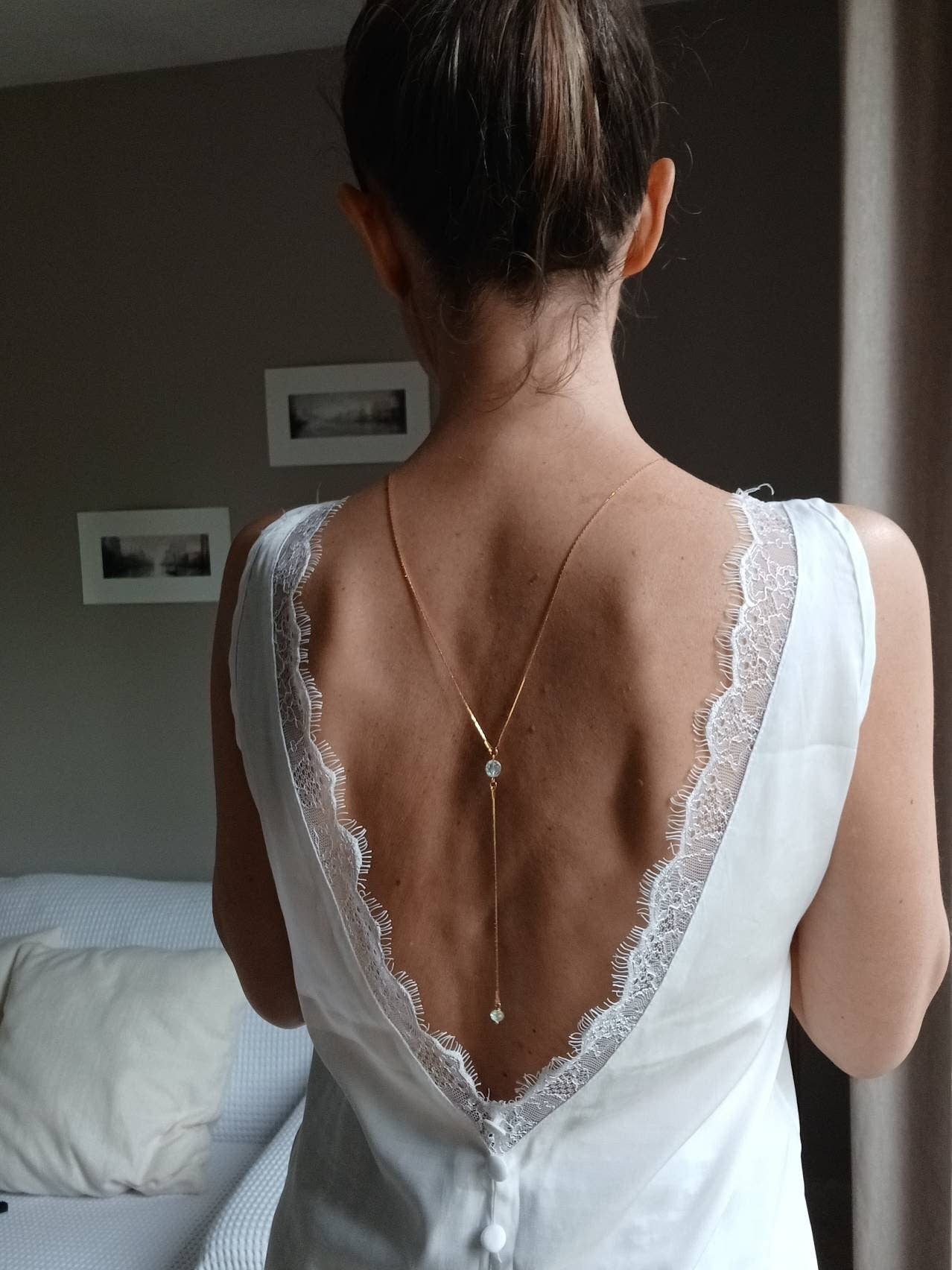 L'atelier du 6 - Venta al por mayor Collares de cadenas y eslabones - Collar con espalda de boda, joyería de vestido con espalda abierta, cadena