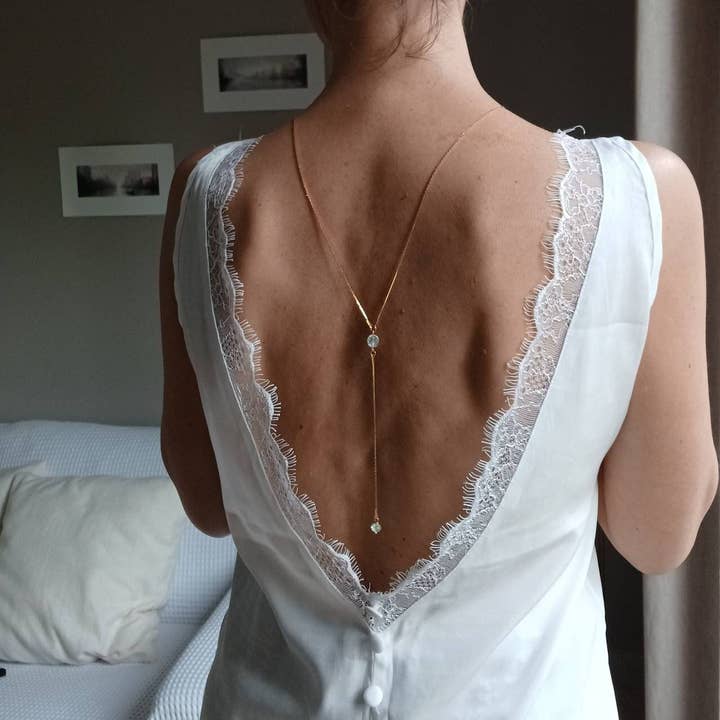 Wedding Back Necklace - Open Back Dress Jewelry, Chain for wholesale by L'atelier du 6