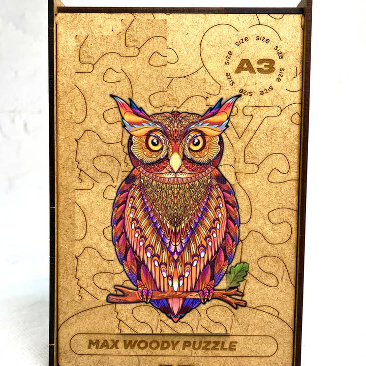 Wood Jigsaw Puzzle For Adults & Kids Owl L Size for wholesale by Max Woody™