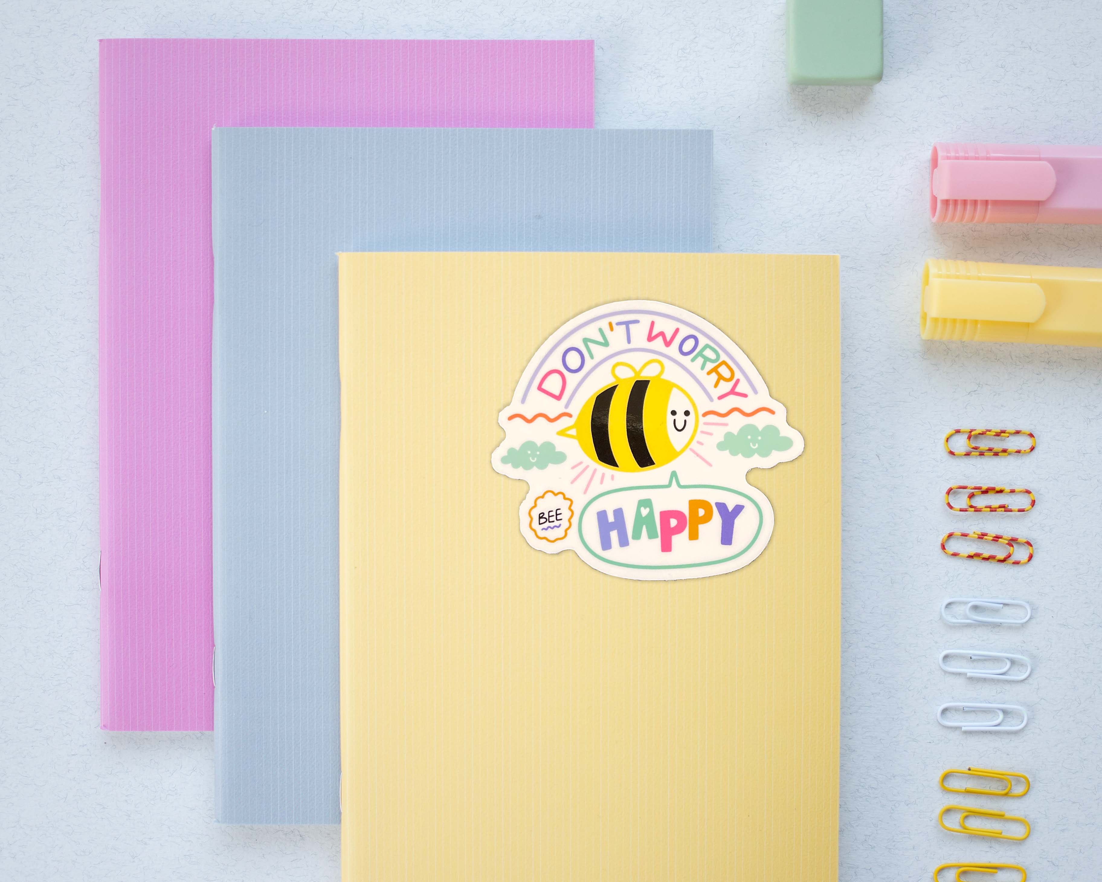 Neha Lee Designs - Wholesale Sticker - Don't worry bee happy handmade glossy sticker5