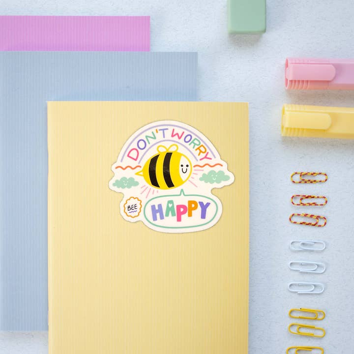 Neha Lee Designs - Wholesale Sticker - Don't worry bee happy handmade glossy sticker5