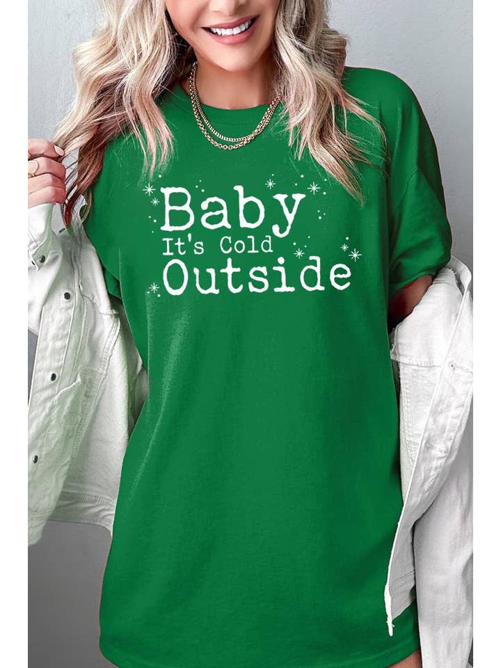 COLORBEAR - Wholesale T-shirt (graphic) – women's - Baby It’s Cold Outside Graphic Heavy Cotton Tee13