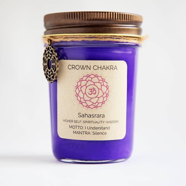 Crown Chakra Candle for wholesale by Pranava Spiritual Shop