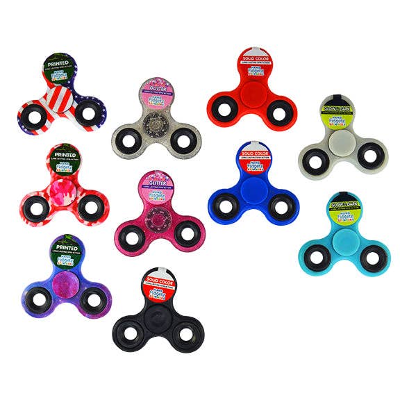 Novelty Brands - Wholesale Fidget Toy - Kids - Fidget Spinner Sensory Toy Assortment- 24/Display