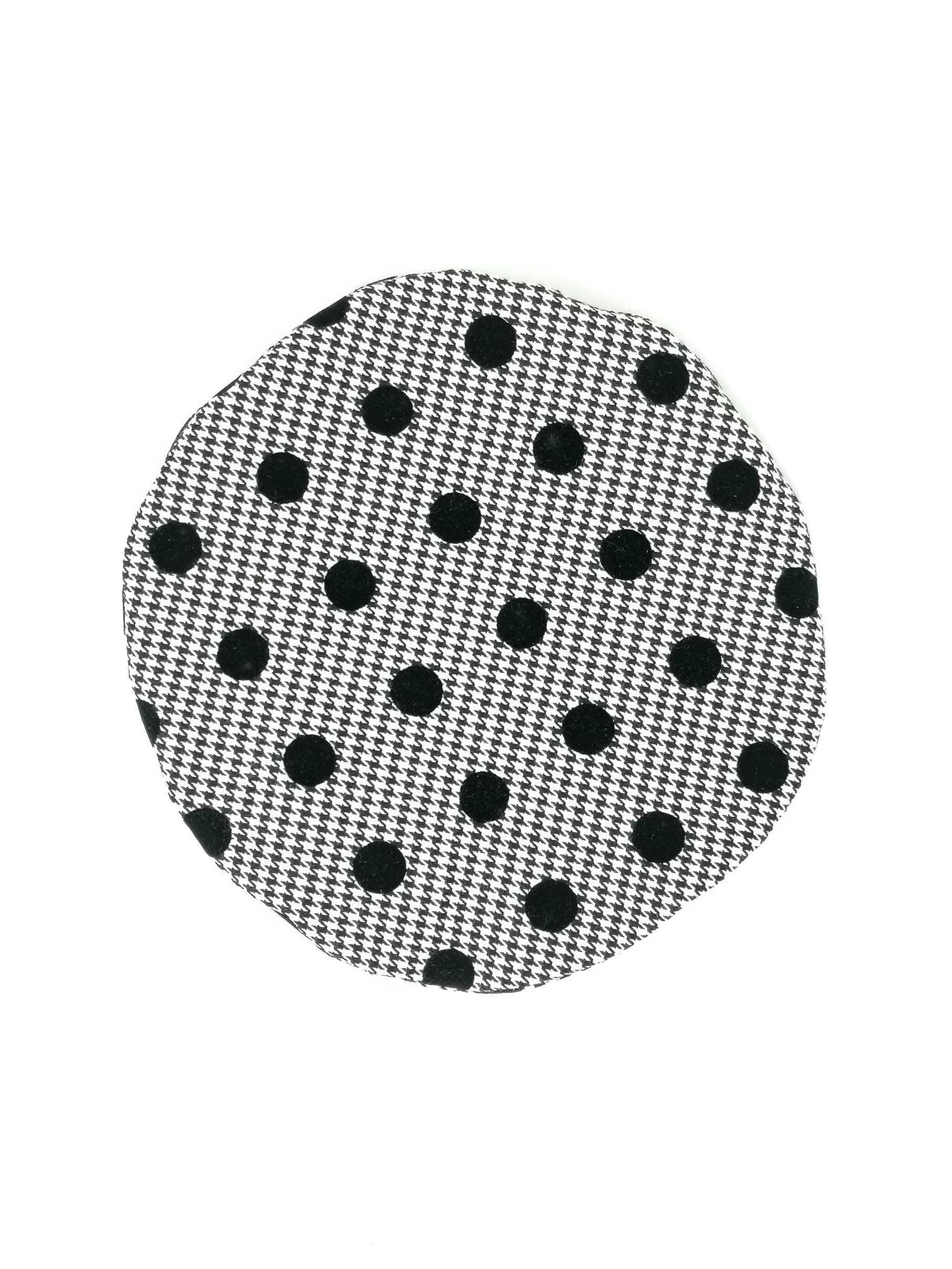 Tétè Accessories - Wholesale Fashion Headband - Women's - Beret in houndstooth wool with velvet polka dots