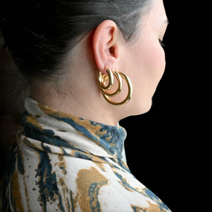 Blueyejewelry - Wholesale Hoop Earrings - 4.5 mm Tunnel Hoops - Waterproof Thick Tube Hoop Earrings2