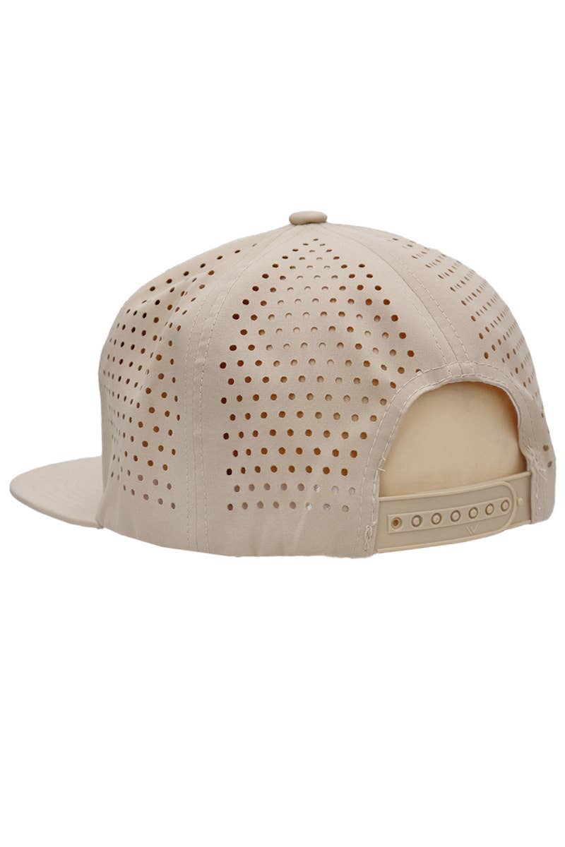 Cap Zone - Wholesale Flat Brim Cap - Men's - 7 Panel Perforated Cotton Poly Blend Snapback1