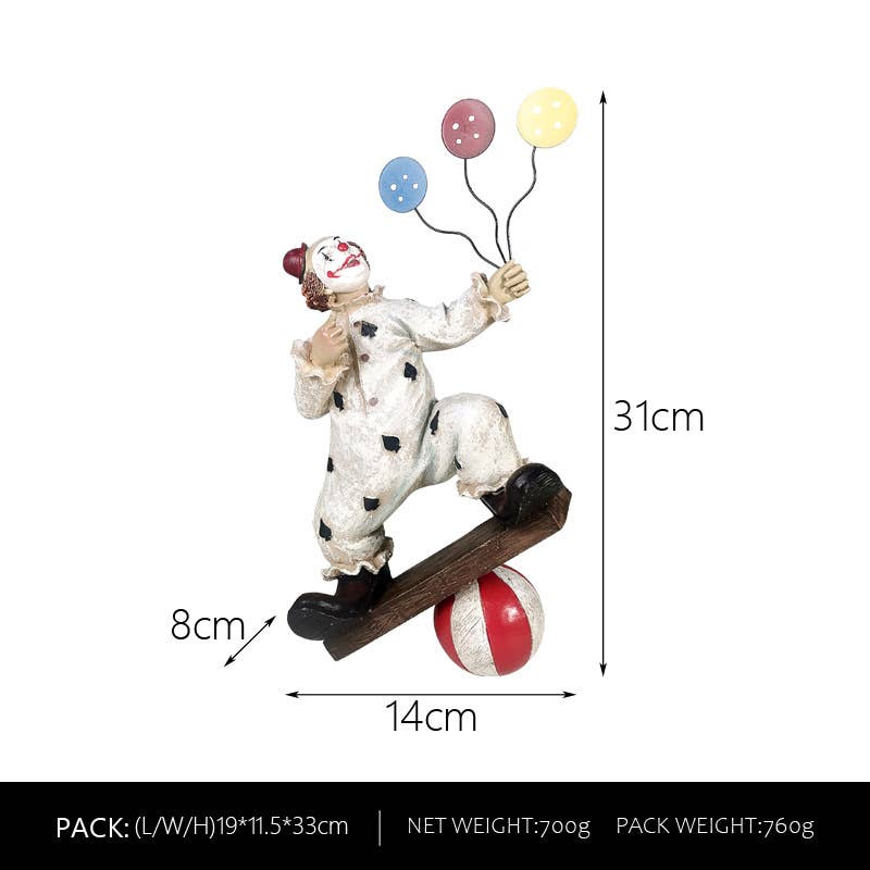 Liffy - Wholesale Decorative Figurine - Vintage Resin Circus Clown Figurine Home Decor1