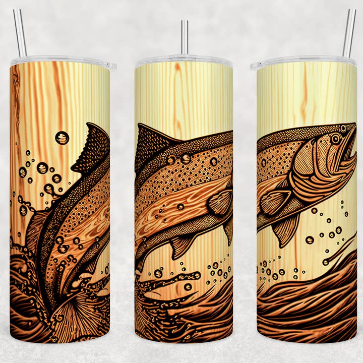 20oz Stainless Steel Tumbler - Trout for wholesale by Your Custom Sports