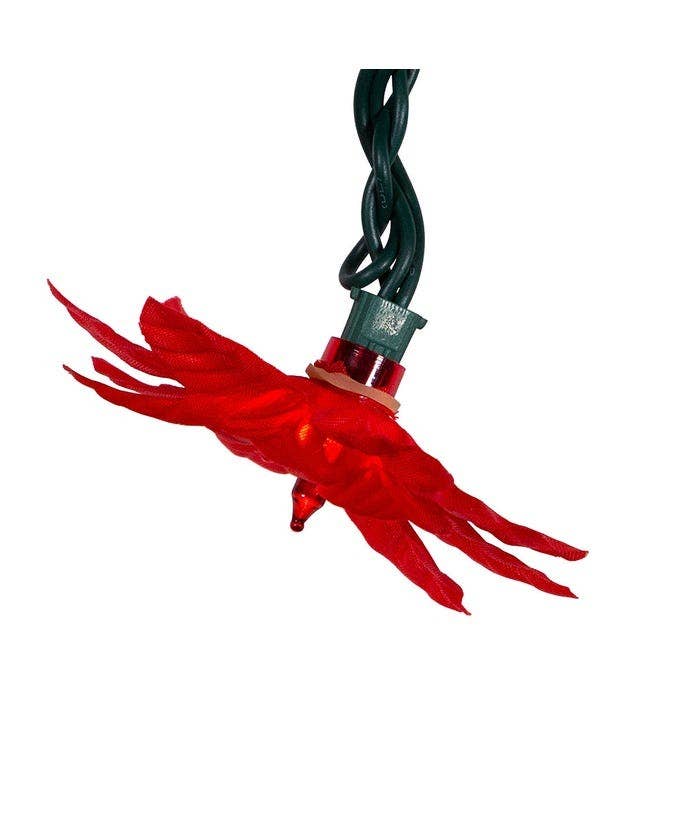 Kurt S. Adler, Inc. - Wholesale String Lights - 20/L RED POINSETTIA LIGHT SET7