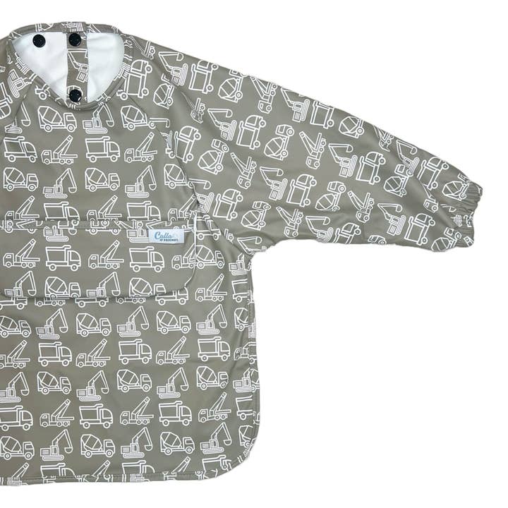 Calla & Friends - Wholesale Bib - Baby - The Grayson Long Sleeve Bib - Construction