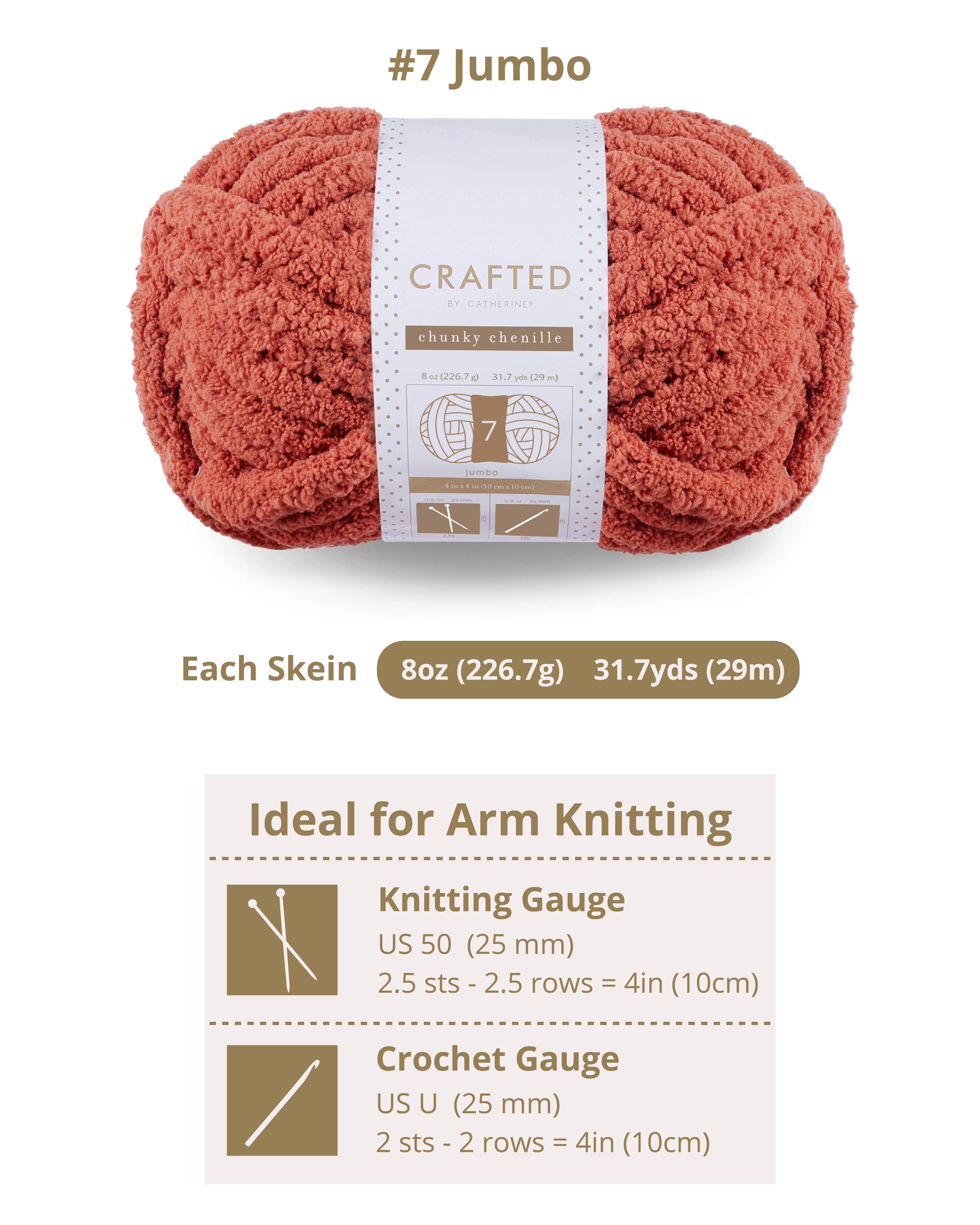 Crafted by Catherine - Wholesale Yarn - Chunky Chenill Yarn | 8oz/227g | Jumbo #7 | Pack of 625