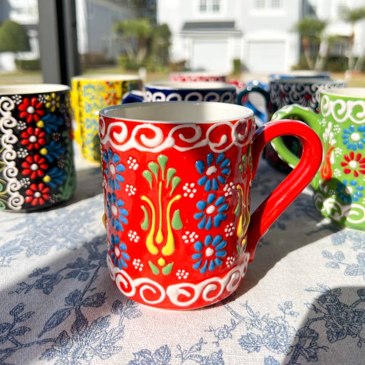 Umays Boho – wholesale Coffee mug – Hand Painted Coffee Mug, Ceramic Mug, Handmade Floral Mugs6
