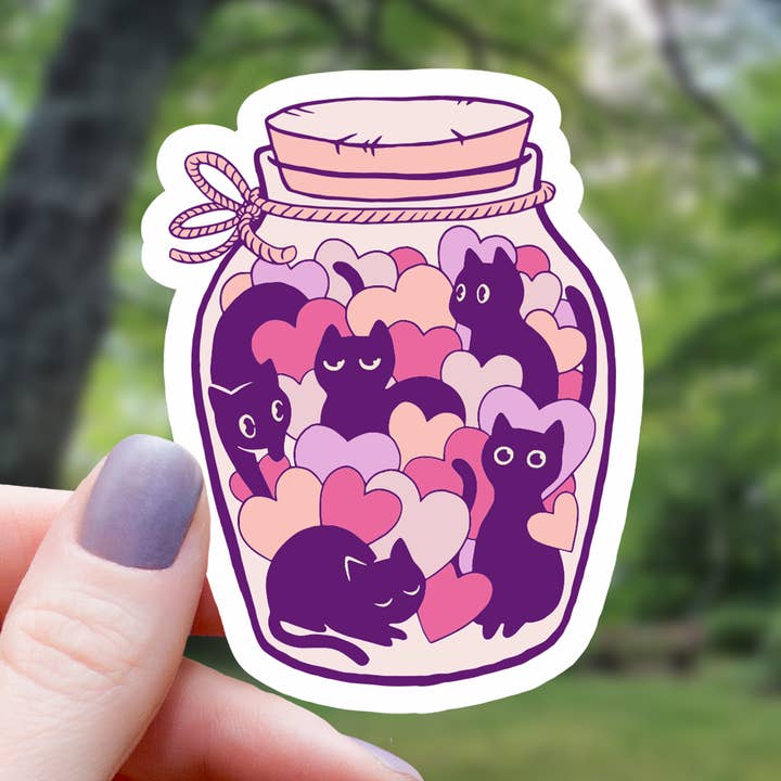 Love and Cats Sticker - 3" for wholesale by Mimic Gaming Co