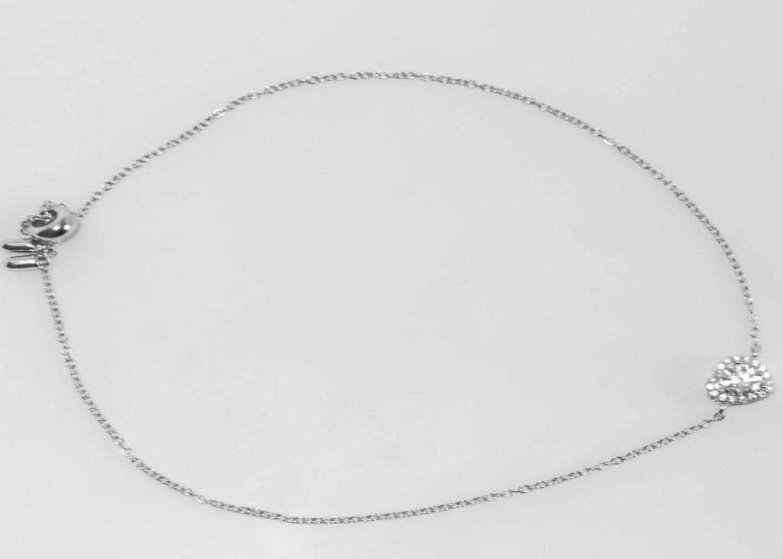 Senoval Jewelry Co. - Venta al por mayor Pulseras de abalorios/colgantes - Pulsera corazón de plata de ley moissanita2