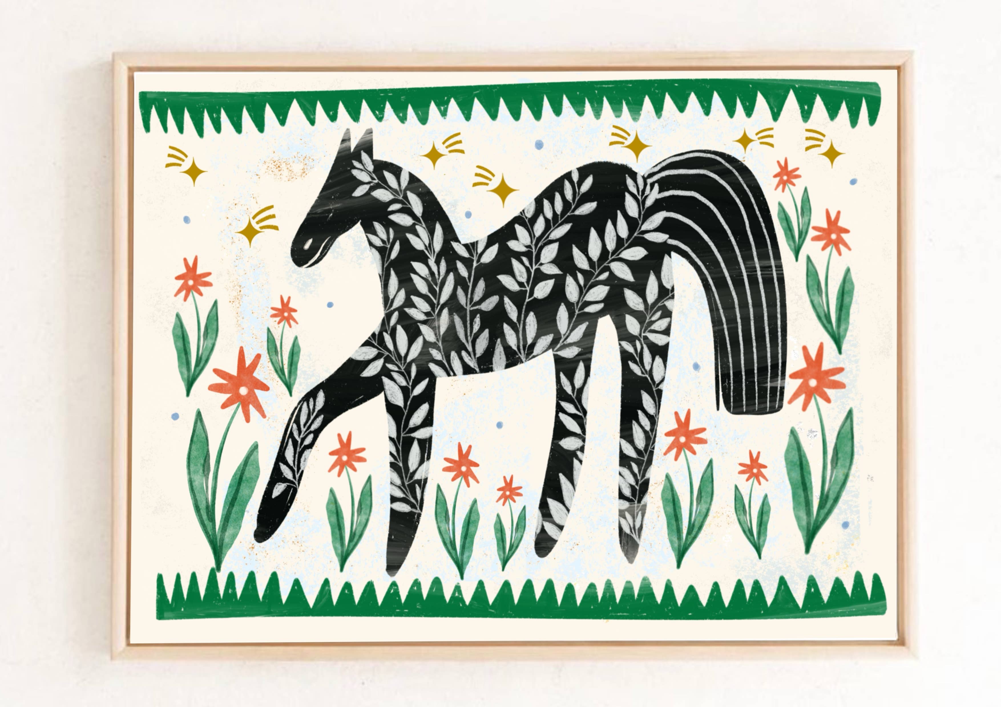 Carole Hillman - Venta al por mayor Ilustración - Caballo folclórico1