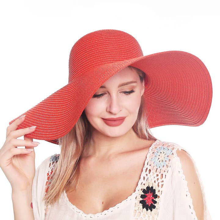 Paperdoll - Wholesale Straw Hat - Women's - STRAW FLOPPY SUN HAT