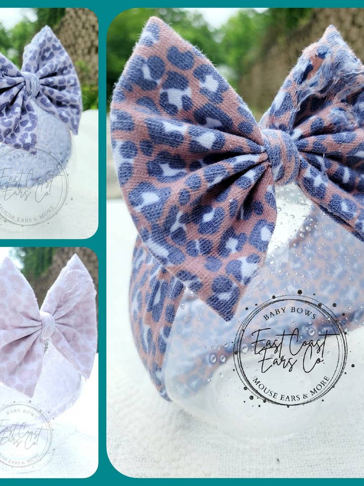 Noeuds en jean vieilli à imprimé animalier pour la vente par East Coast Kids