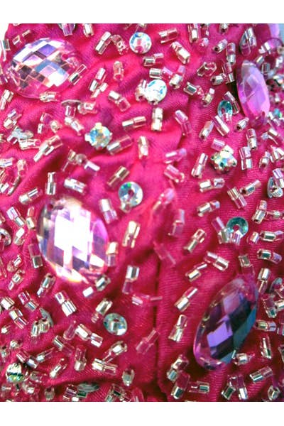 Chicas – Großhandel Kleid – Damen – Langes Satinkleid mit Blumen. C53066