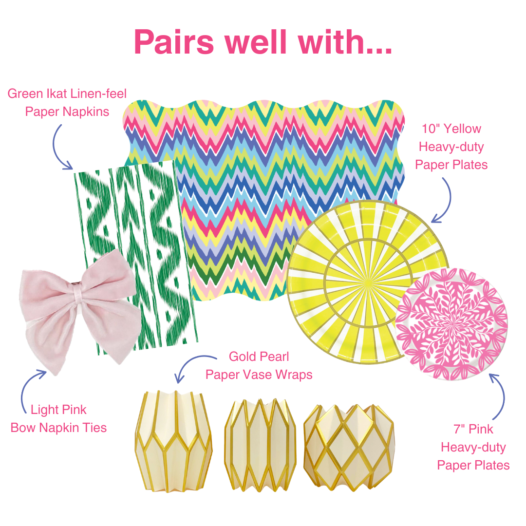 Lucy Grymes Designs - Vente Assiette jetable - Assiette en papier jaune résistant (10") | 8 assiettes1