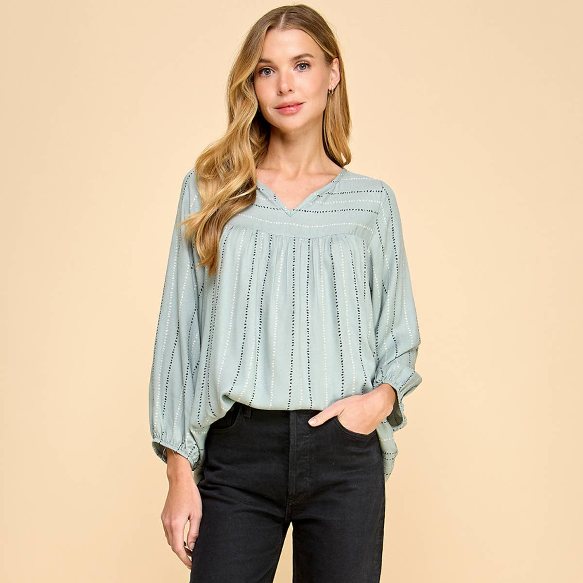 Les Amis - Wholesale Blouse - Women's - Dot Patterned Printed Top8