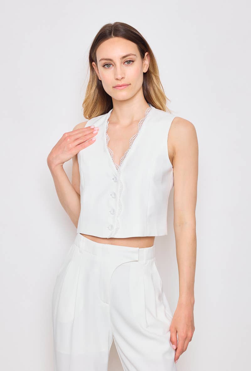 LULUMARY - Wholesale Suit Vest - Women's - Buttoned vest GL01713