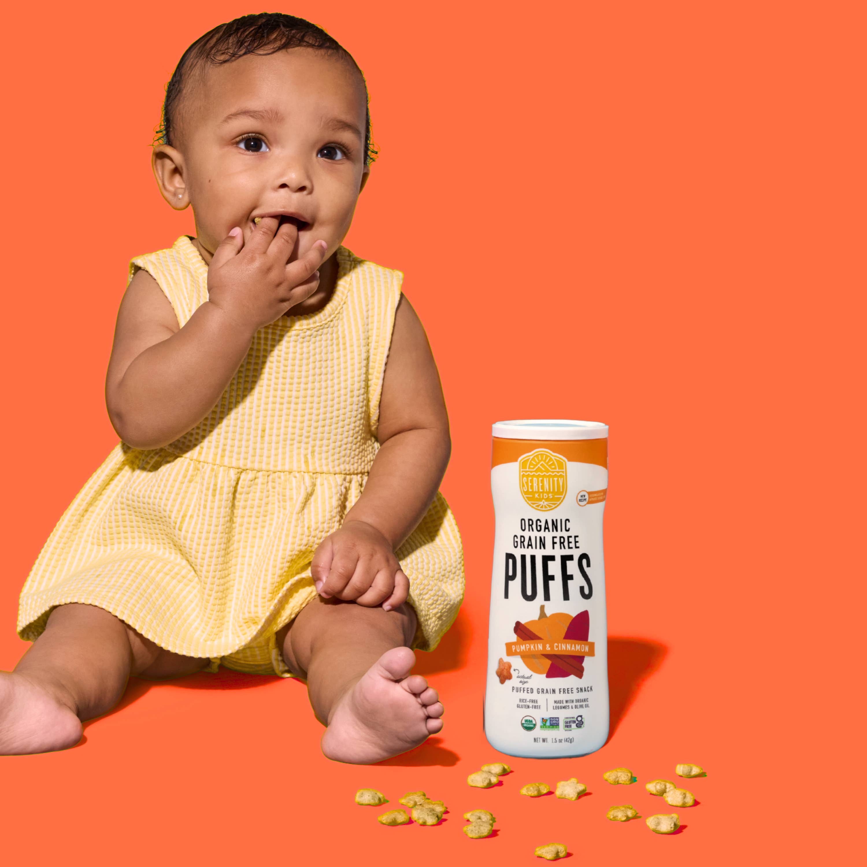 Serenity Kids - Wholesale Puffed Snack - Pumpkin & Cinnamon Organic Grain Free Puffs (6 Cans)5