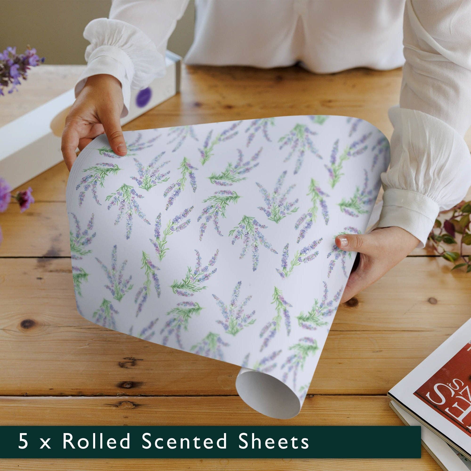 The Master Herbalist - Wholesale Drawer Liner - SUFFOLK LAVENDER SCENTED Drawer Liners in a Floral Design2