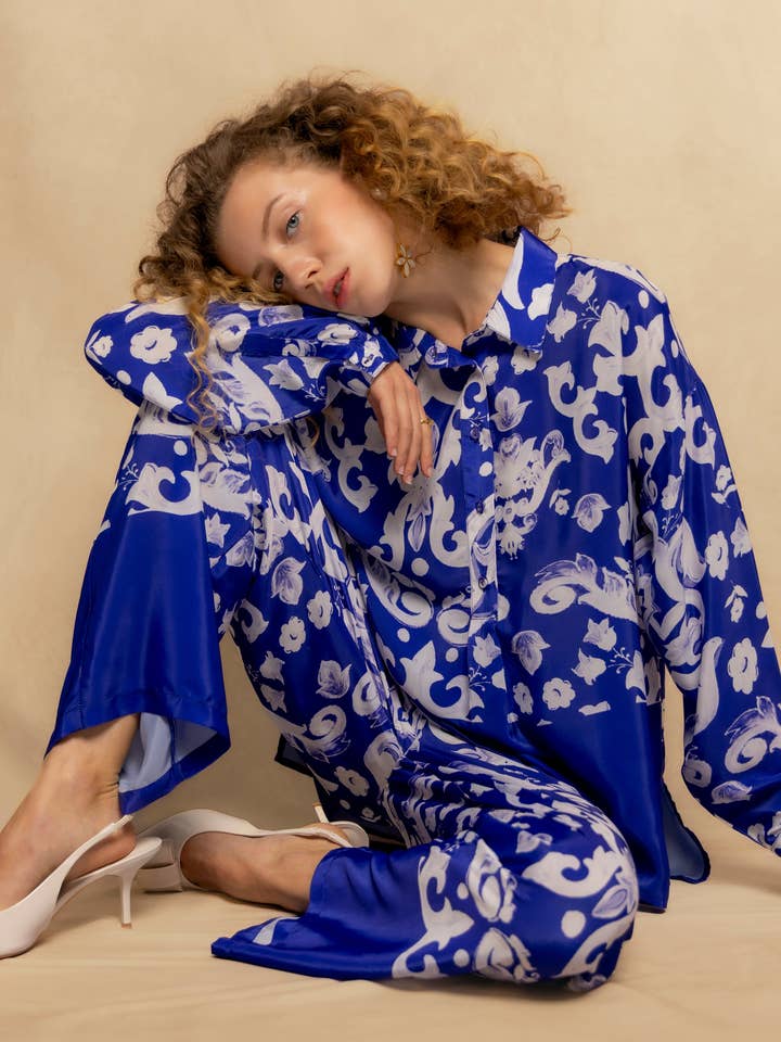 Amalfi printed fluid shirt for wholesale by NIZA